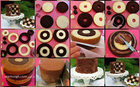 کیک شطرنجی را با یک دستور آسان درست کنید!!+ تصویر 