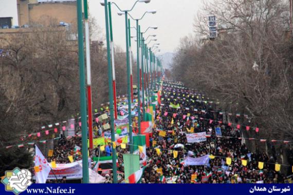 صحنه‌هایی زیبا از تجدید میثاق مردم استان همدان با آرمان‌های انقلاب اسلامی