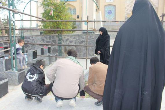 کانون اسلامی بانوان , غبار روبی , مزار شهدای همدان, شبنم ها,shabnamha