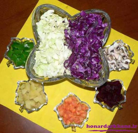 shabnamha.ir , shabnamha , afkl ih , شبنم ها , شبنم همدان , مدل های تزیین سالاد , سفره آرایی; 