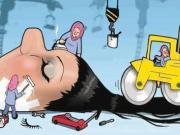 کاریکاتور استفاده بیش از حد لوازم آرایش