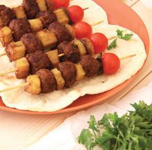 کباب مخلوط مرواریدی با بادمجان 