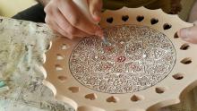 شبنم ها , afkl ih, صنایع دستی , shabnamha.ir, میناکاری بر روی سفال